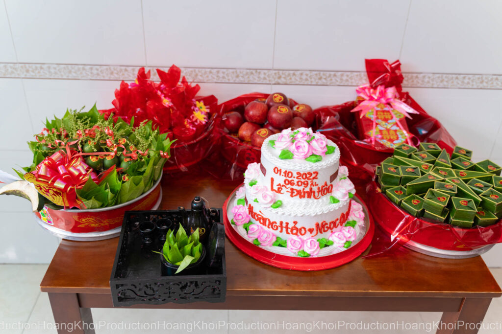 Mâm quả lễ đính hôn Hoàng Khôi Production
