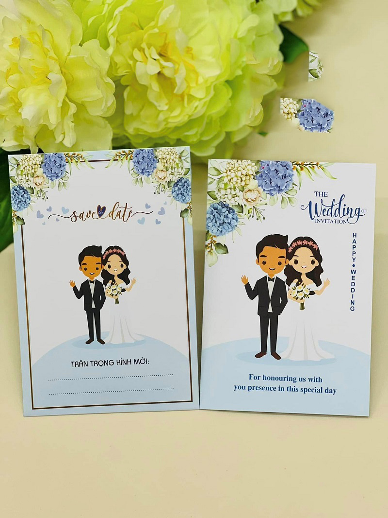 Thiệp đám cưới đẹp chibi (Nguồn internet)