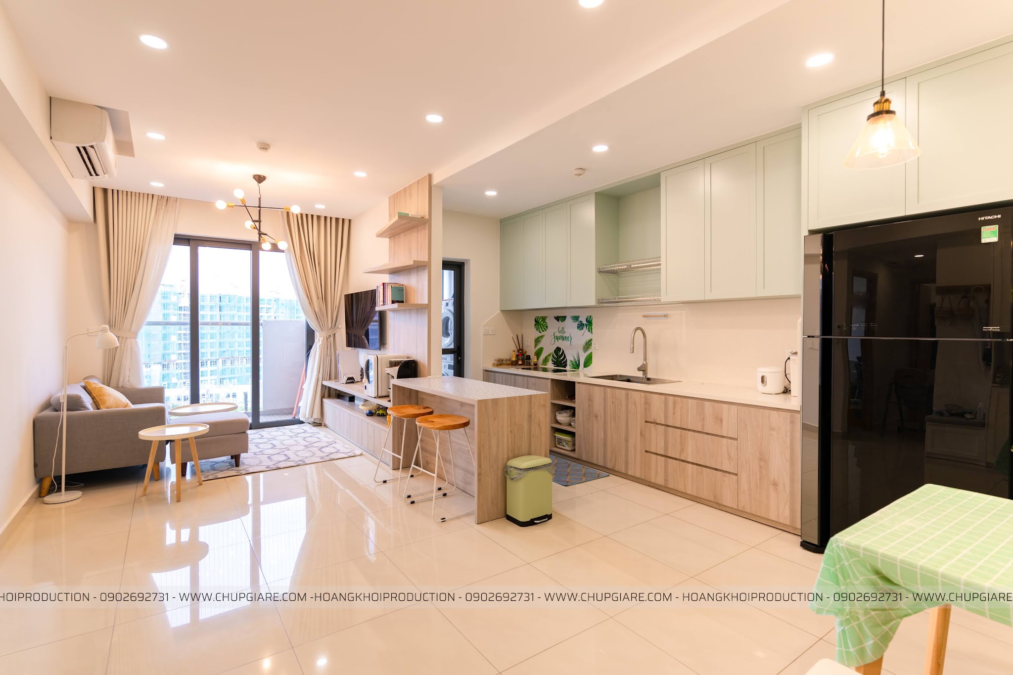 Mẫu nội thất căn hộ chung cư 50m2 sang trọng, hiện đại