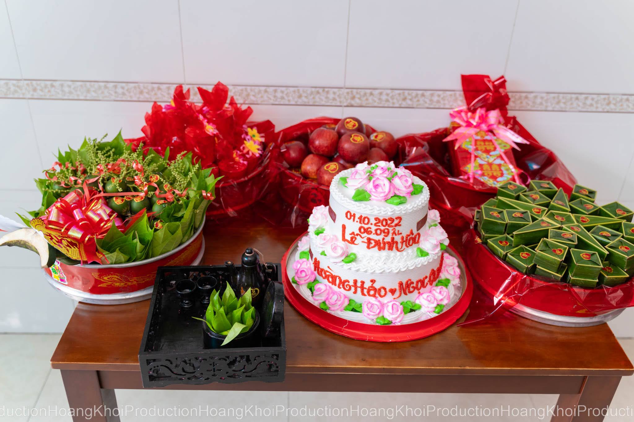Tráp bánh cốm - bánh phu thê