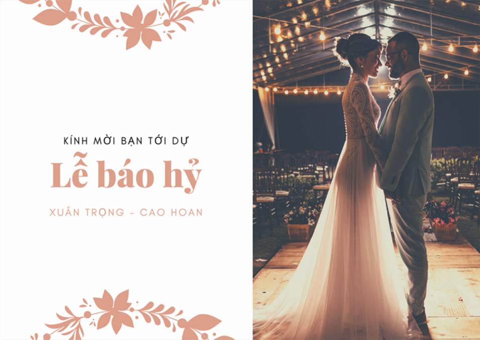 Thiệp báo hỷ đơn giản